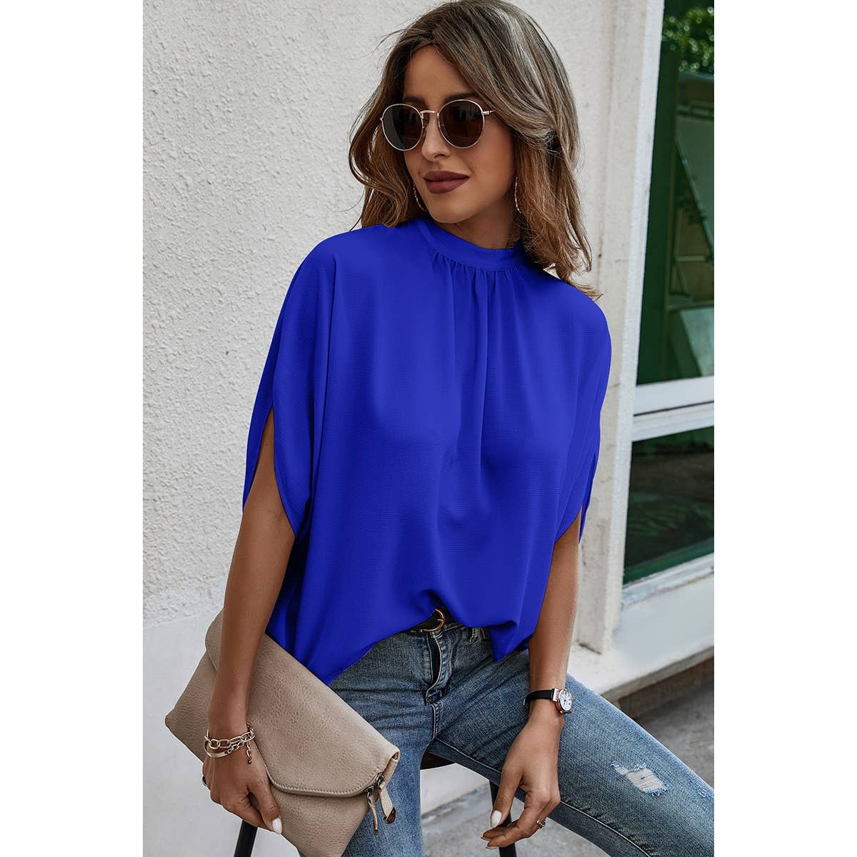 Taylor Cape Short Sleeve Loose Top
