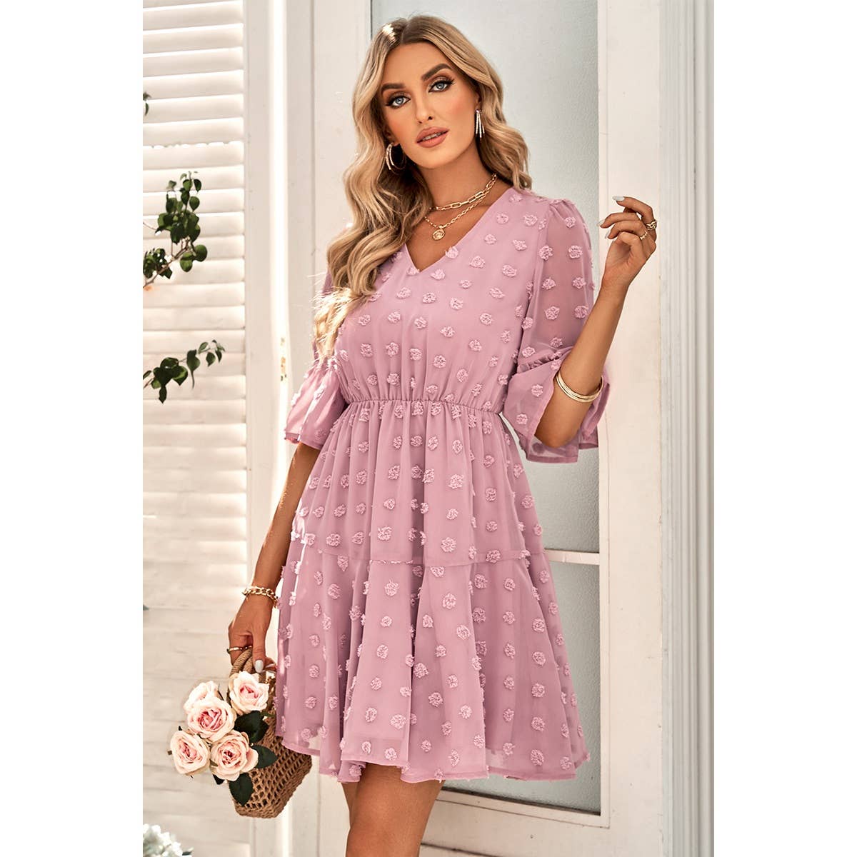 Amber Swiss Dot Dress