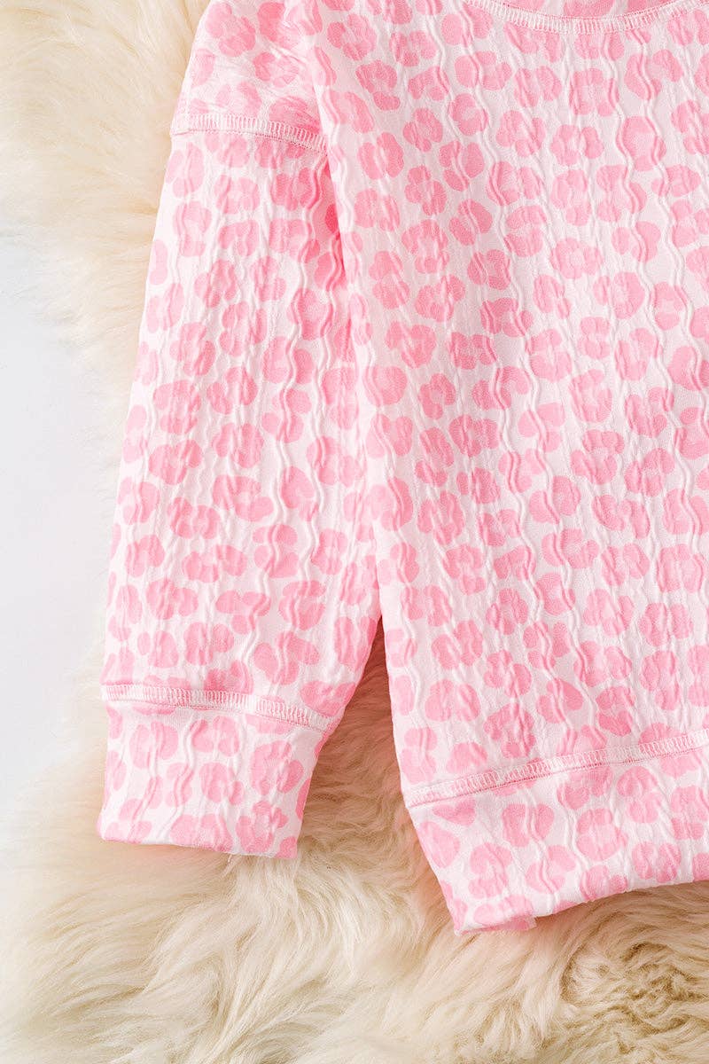 Pink Leopard printed girls 2 piece set