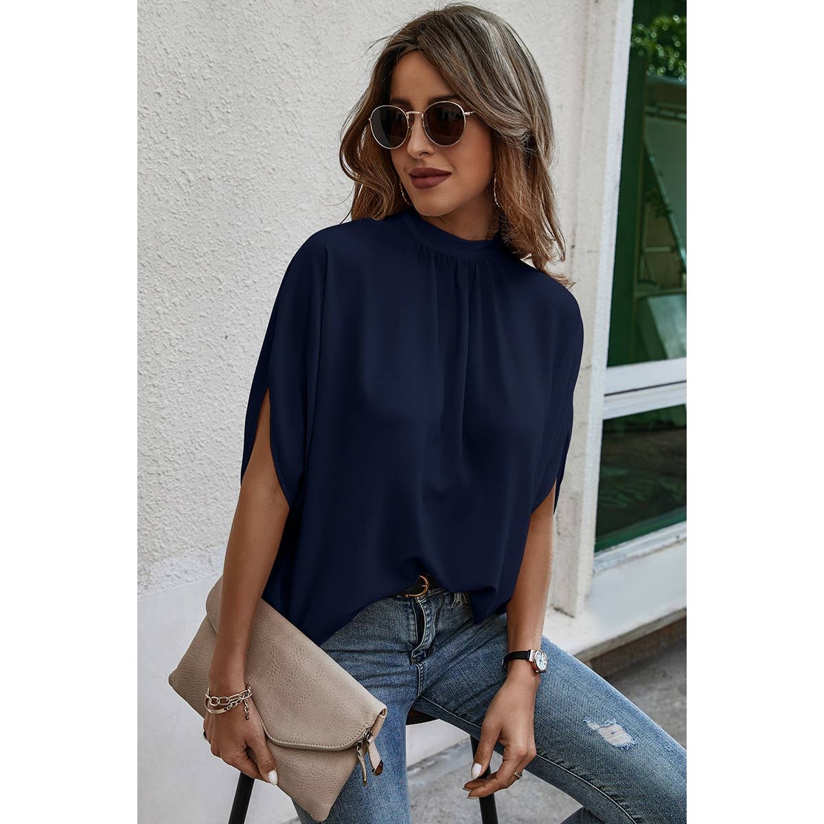 Taylor Cape Short Sleeve Loose Top