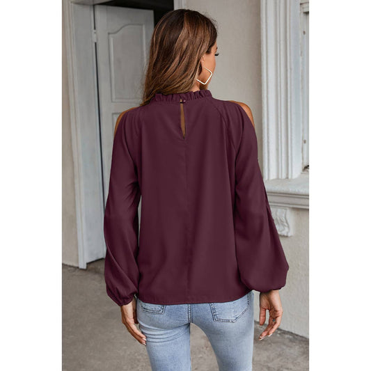 Maritza Open Shoulder Mock Neck Top