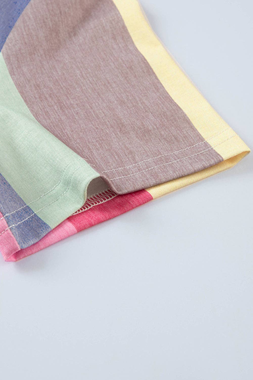 Jean Multicolor Striped Color Block Tiered Mini Dress