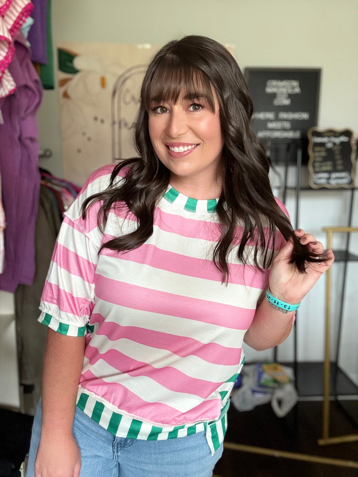 Oversized Striped Patchwork Top
