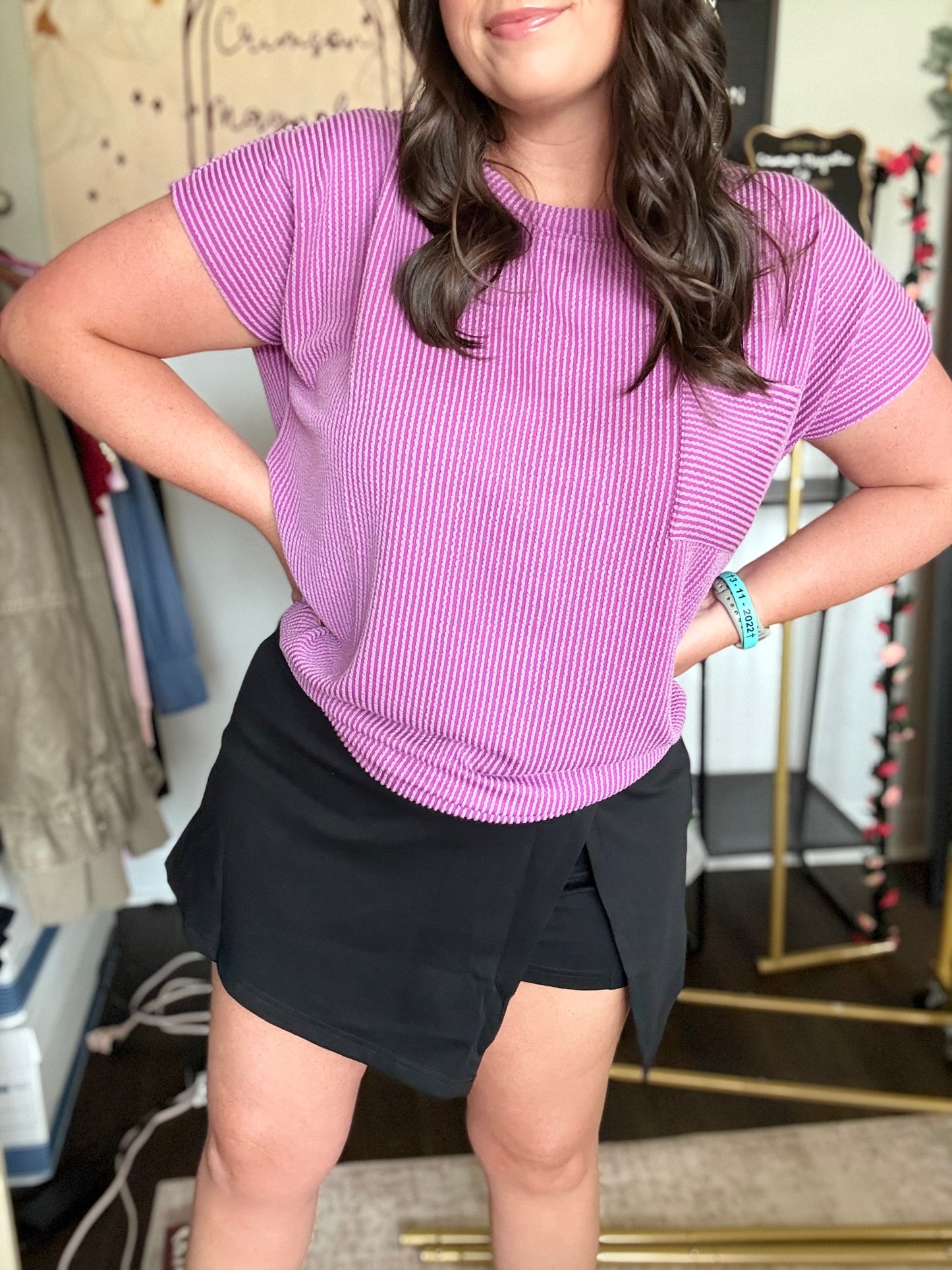 Black Side Slit Skort
