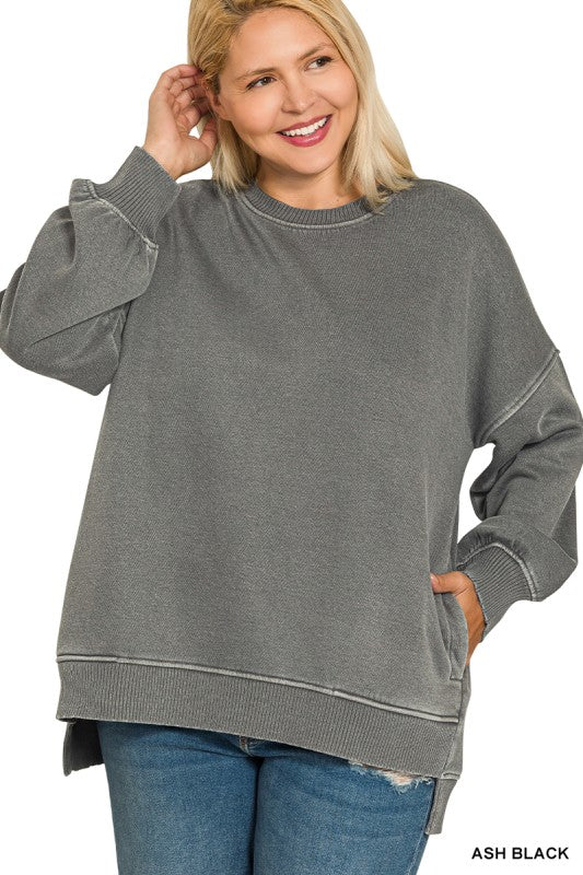 Lauren High Low Pullover with side pockets