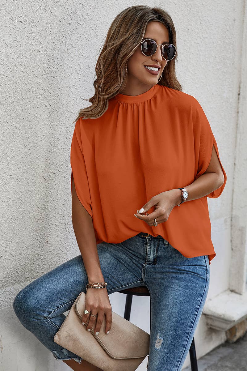 Taylor Cape Short Sleeve Loose Top