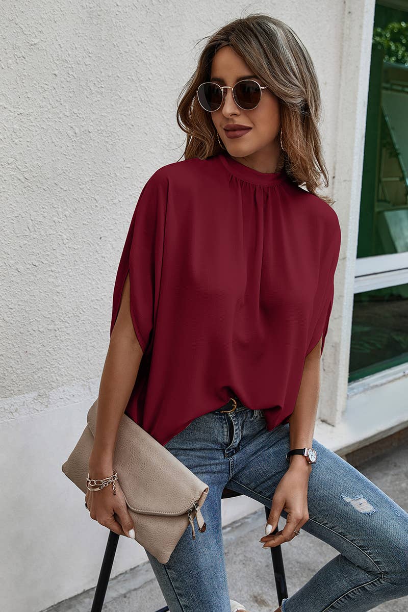 Taylor Cape Short Sleeve Loose Top