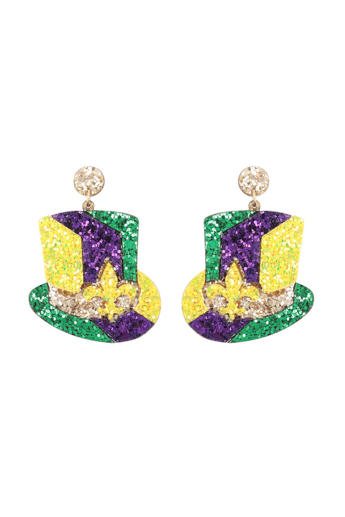Mardi Gras Glitter Earrings