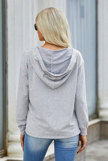 Gabrielle Lace Trim Loose Hoodie