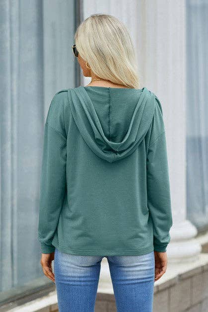 Gabrielle Lace Trim Loose Hoodie