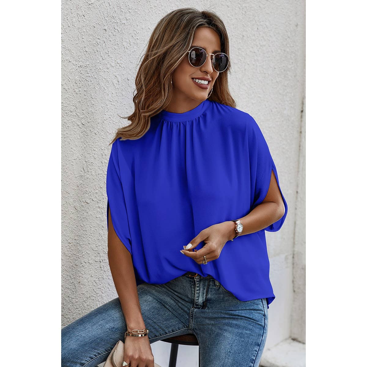 Taylor Cape Short Sleeve Loose Top
