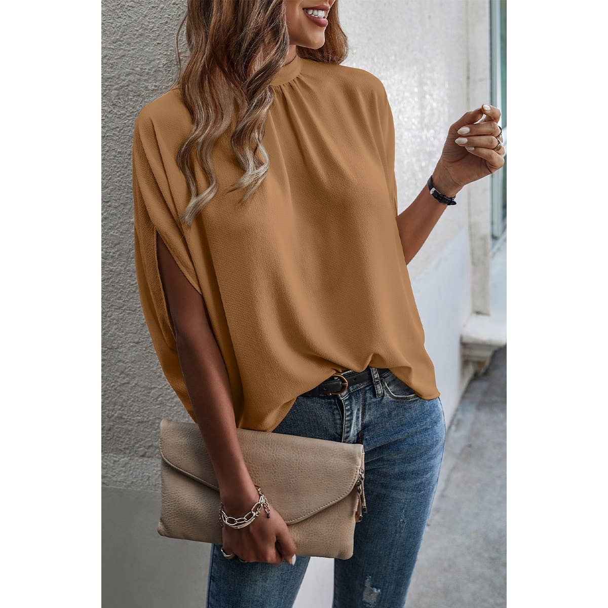Taylor Cape Short Sleeve Loose Top
