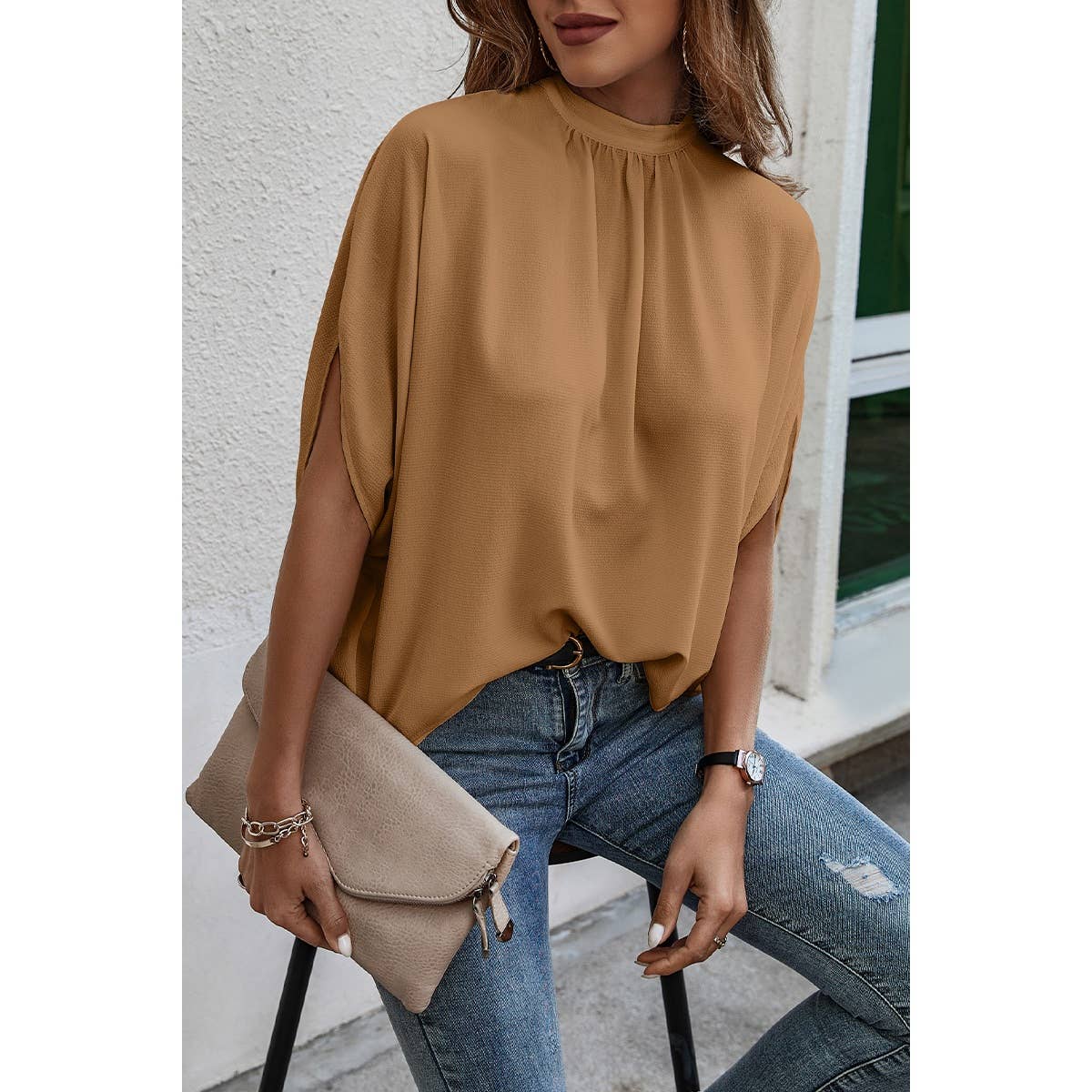 Taylor Cape Short Sleeve Loose Top