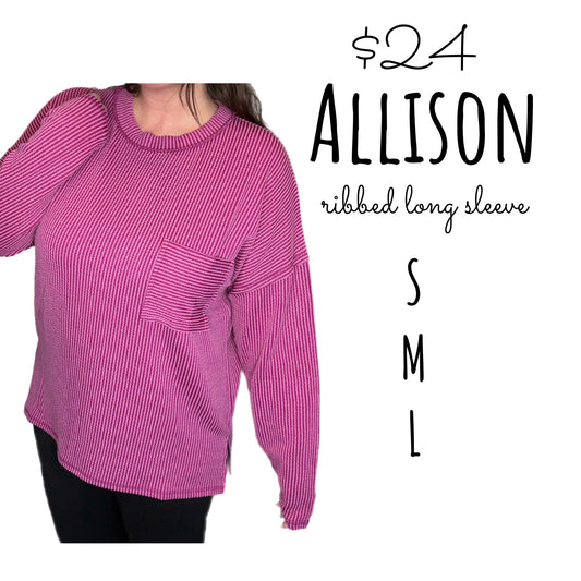 Allison Raised Ribbed Long Sleeve