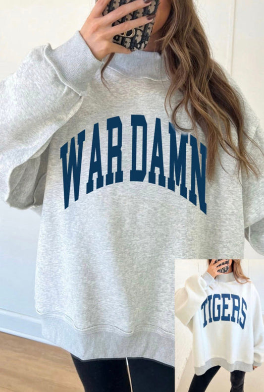 WAR DAMN Reversible Oversized Sweatshirt