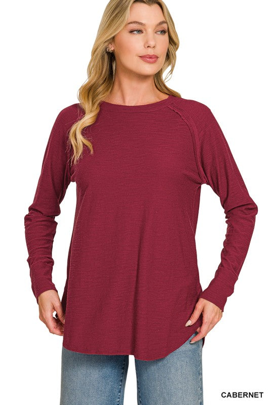 Long Sleeve Tee with Side Slits