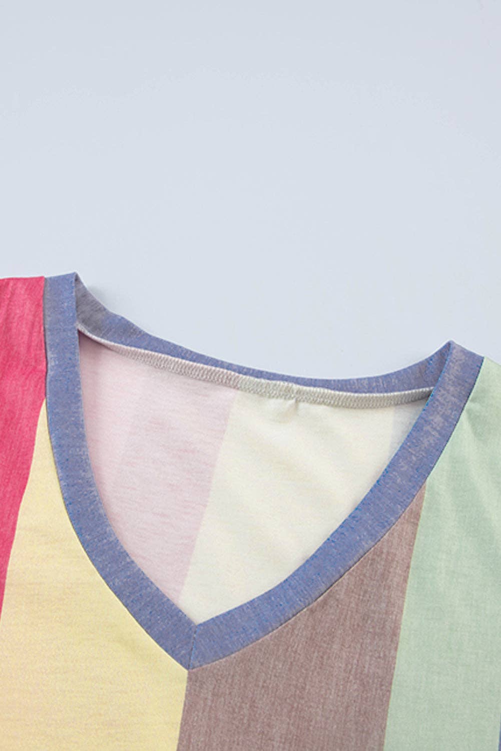 Jean Multicolor Striped Color Block Tiered Mini Dress