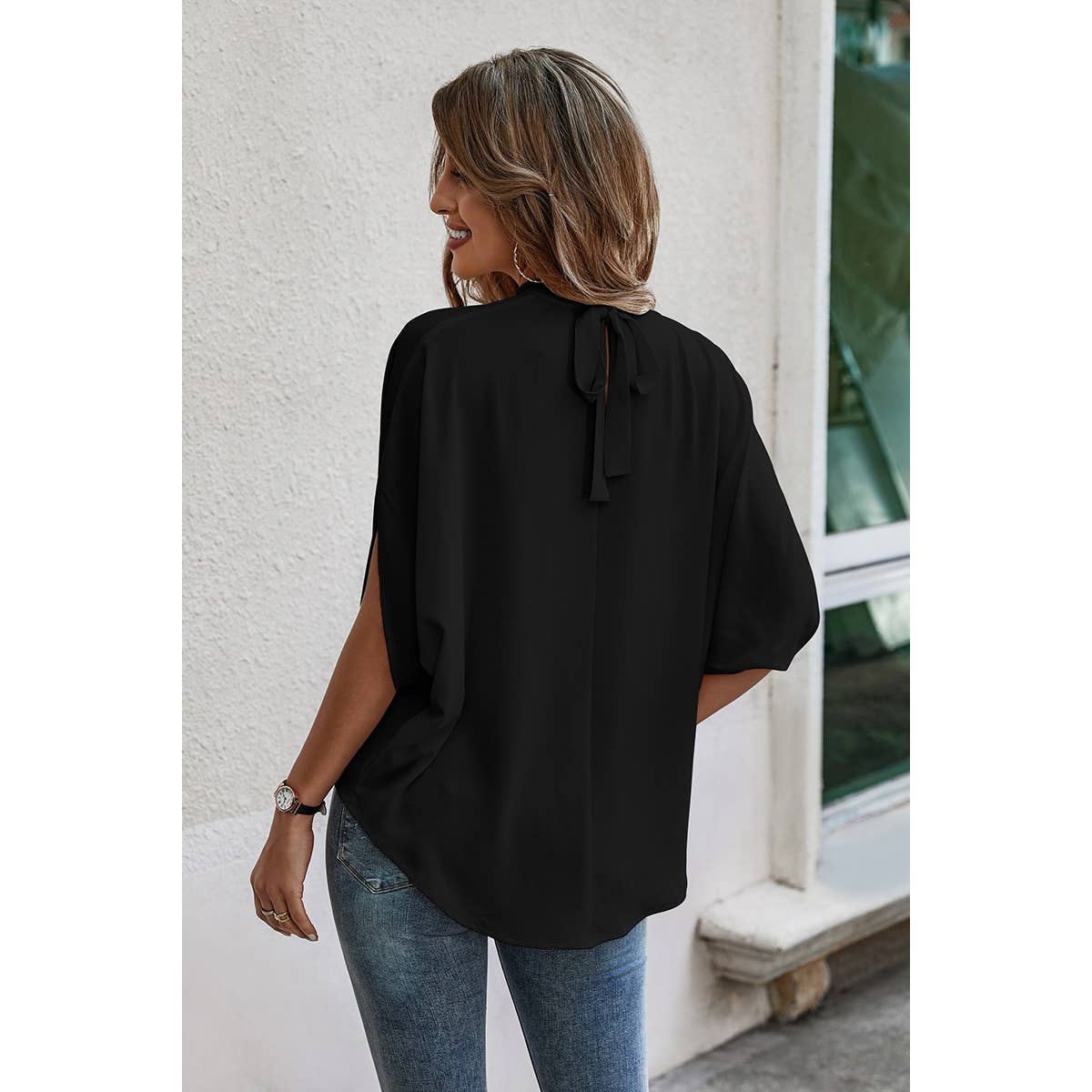 Taylor Cape Short Sleeve Loose Top