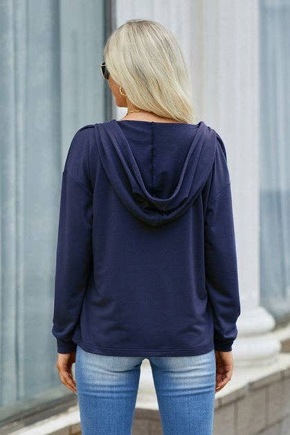 Gabrielle Lace Trim Loose Hoodie