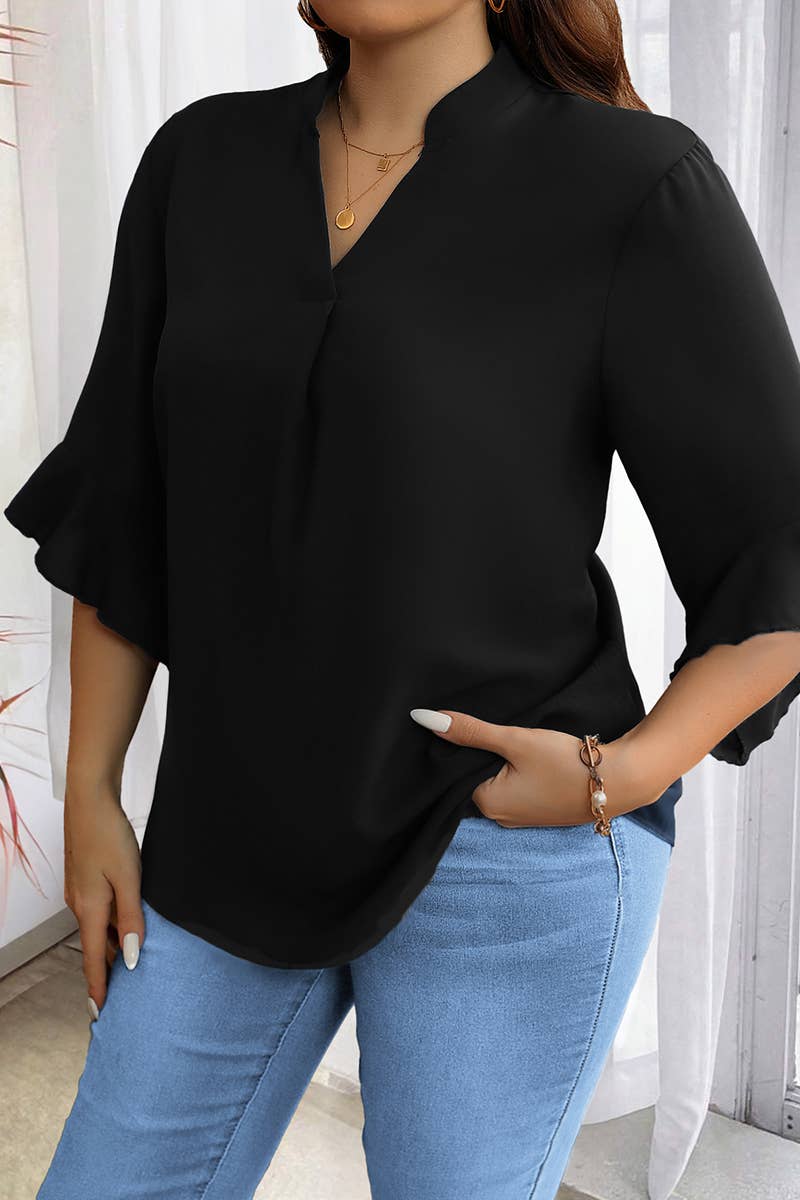 Amanda Ruffle Sleeve Blouse