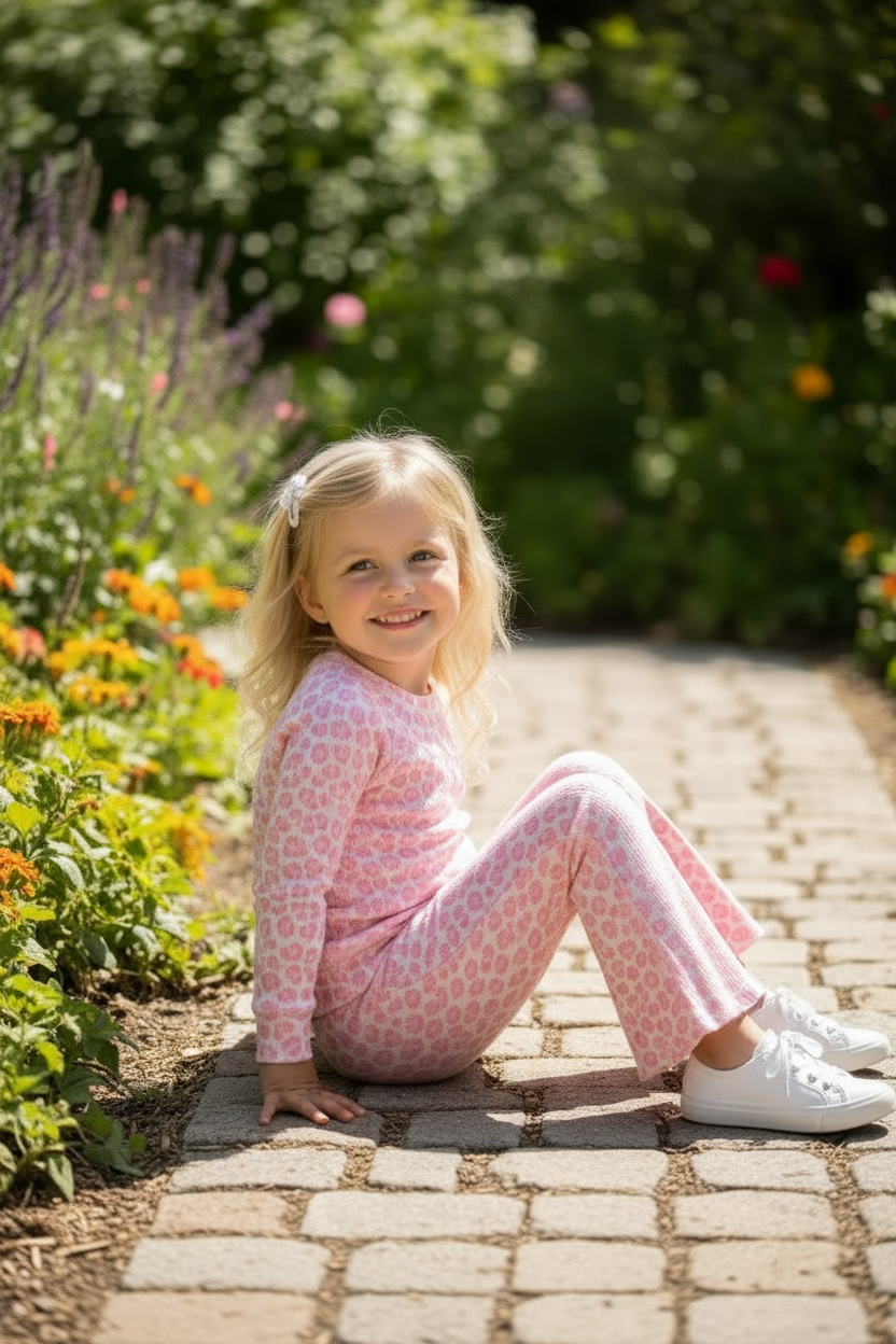 Pink Leopard printed girls 2 piece set