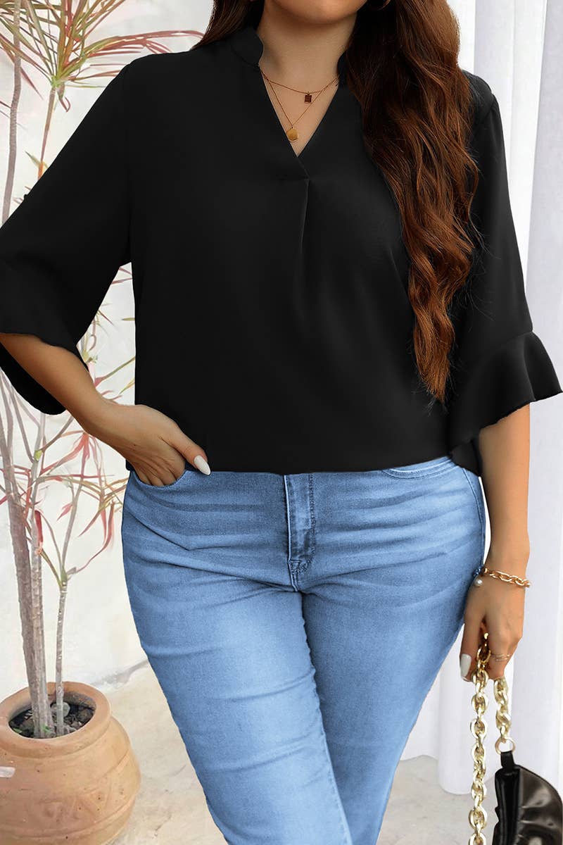 Amanda Ruffle Sleeve Blouse